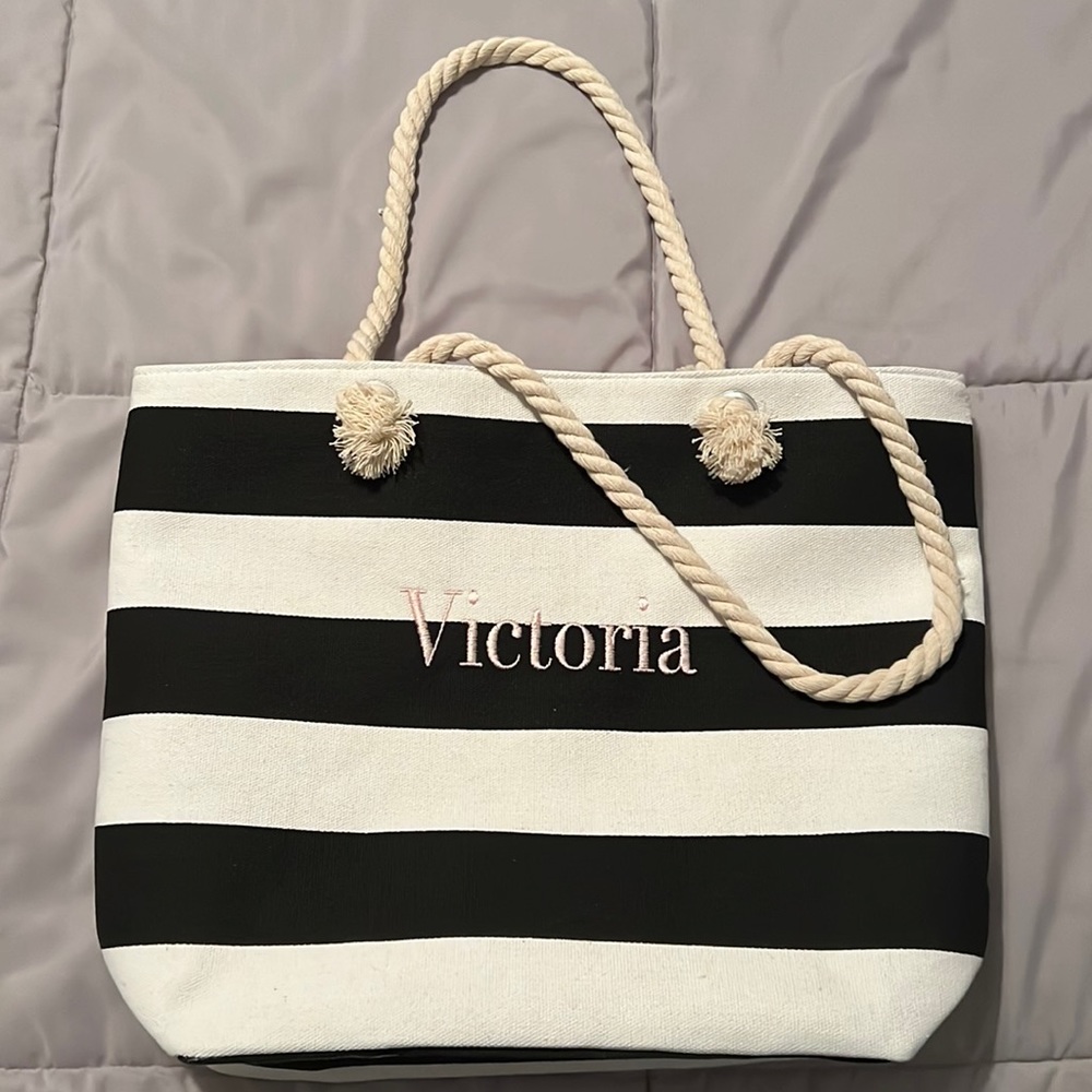 Black and White Stripe Tote Bag